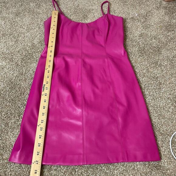 Steve Madden Womens Shanelle Faux Leather Mini Party Bodycon Dress PINK SZ M - Picture 9 of 11